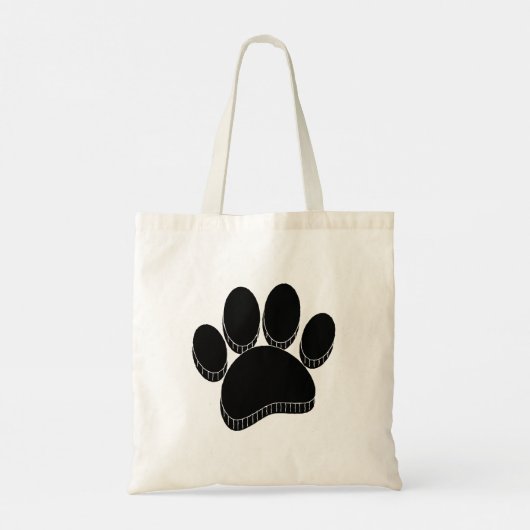 Zwarte Hond Pawprint Hand getrokken Custom Tote Bag (Achterkant)