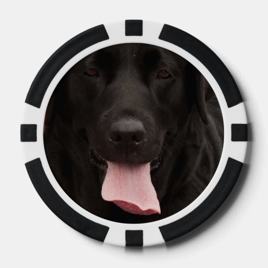 Zwarte hond poker chips (Voorkant)