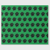 Zwarte Hond Poot Print Hand getrokken Custom Cadeaupapier (Vlak)