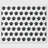 Zwarte Hond Poot Print Hand getrokken Custom Cadeaupapier (Vlak)