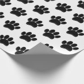 Zwarte Hond Poot Print Hand getrokken Custom Cadeaupapier (Hoek)