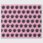 Zwarte Hond Poot Print Hand getrokken Custom Cadeaupapier (Vlak)