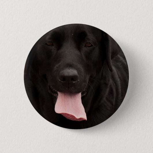 Zwarte hond ronde button 5,7 cm (Voorkant)