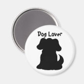 Zwarte Hond Silhouet Magneet (Voorkant / Achterkant)