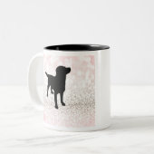 Zwarte hond tweekleurige koffiemok (Voorkant links)