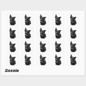 Zwarte hond vierkante sticker (Vel)