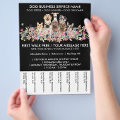 Zwarte Honden bloemen schattige puppies tickets Flyer (Hand)