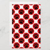 Zwarte honden in rode poka-stippen briefpapier (Voorkant / Achterkant)