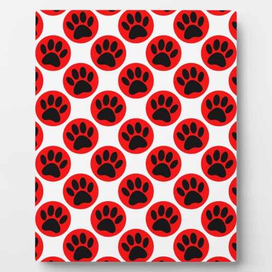 Zwarte honden in rode poka-stippen fotoplaat (Voorkant)