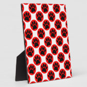 Zwarte honden in rode poka-stippen fotoplaat (Zijkant)