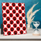 Zwarte honden in rode poka-stippen fotoplaat (Zijkant)