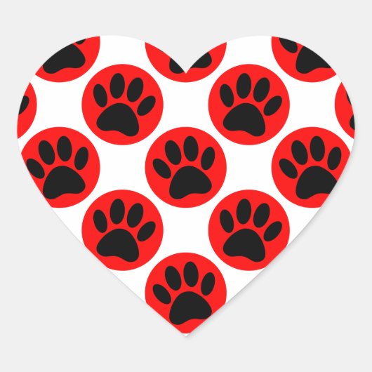 Zwarte honden in rode poka-stippen hart sticker (Voorkant)