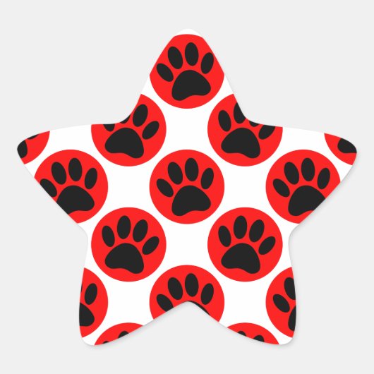 Zwarte honden in rode poka-stippen ster sticker (Voorkant)