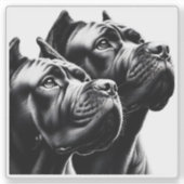 Zwarte honden poseren in artistiek close-upportret sticker (Voorkant)