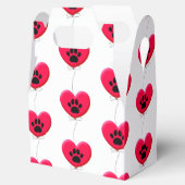 Zwarte Hondenpoot Rode Ballon Custom Bedankdoosjes (Geopend)