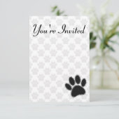 Zwarte hondenpoot tekening kaart (Staand voorkant)