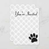 Zwarte hondenpoot tekening kaart (Voorkant / Achterkant)