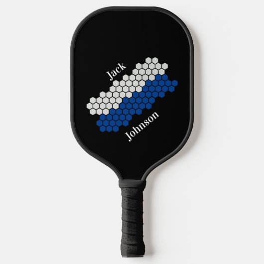 Zwarte Honeycomb Aangepaste naam Pickleball Paddle (Voorkant)
