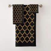 Zwarte Honeycomb Bad Handdoek (Insitu)