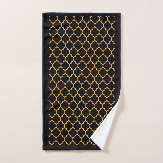 Zwarte Honeycomb Bad Handdoek (Handdoek)