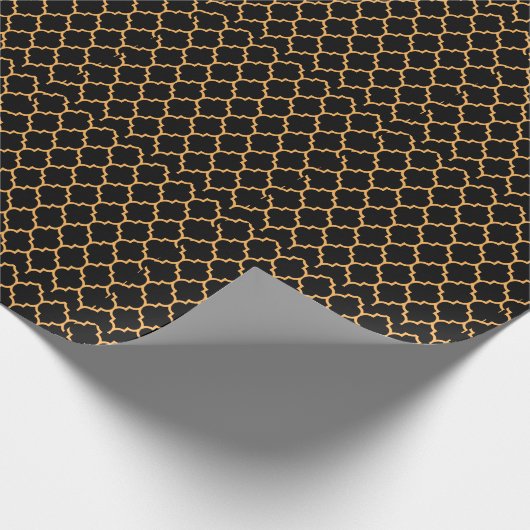 Zwarte Honeycomb Cadeaupapier (Hoek)