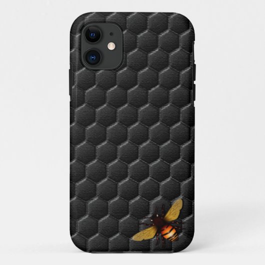 Zwarte Honeycomb Case-Mate iPhone Case (Achterkant)