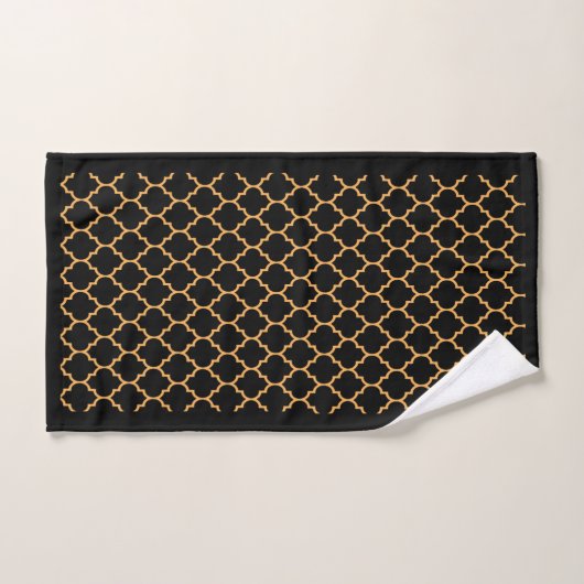 Zwarte Honeycomb Handdoek (Handdoek)