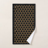 Zwarte Honeycomb Handdoek (Handdoek)