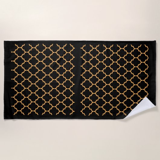 Zwarte Honeycomb Strandlaken (Voorkant)