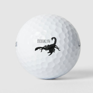 Zwarte hongerig schilderij cartoon golfballen