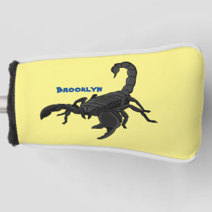 Zwarte hongerig schilderij cartoon golfheadcover