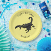 Zwarte hongerig schilderij cartoon papieren bordje (Feest)