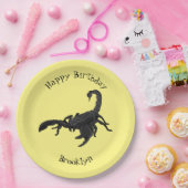 Zwarte hongerig schilderij cartoon papieren bordje (Feest)