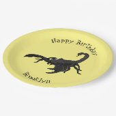 Zwarte hongerig schilderij cartoon papieren bordje (Gekanteld)