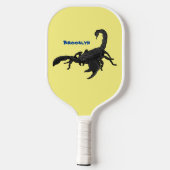 Zwarte hongerig schilderij cartoon pickleball paddle (Achterkant)