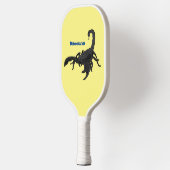 Zwarte hongerig schilderij cartoon pickleball paddle (Links)