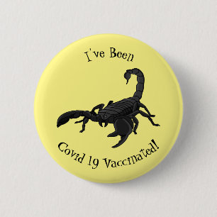 Zwarte hongerig schilderij cartoon ronde button 5,7 cm