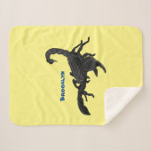 Zwarte hongerig schilderij cartoon sherpa deken (Voorkant (horizontaal))