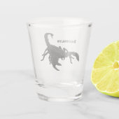 Zwarte hongerig schilderij cartoon shot glas (Achterkant)