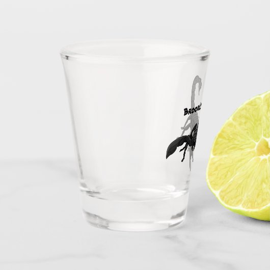 Zwarte hongerig schilderij cartoon shot glas (Links)