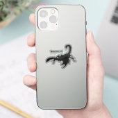 Zwarte hongerig schilderij cartoon sticker (Telefoon)