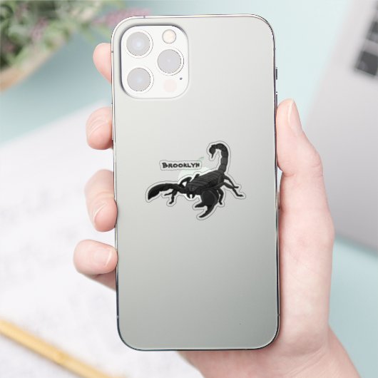 Zwarte hongerig schilderij cartoon sticker (Telefoon)