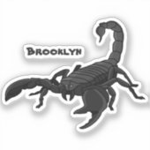 Zwarte hongerig schilderij cartoon sticker (Voorkant)