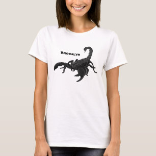 Zwarte hongerig schilderij cartoon t-shirt