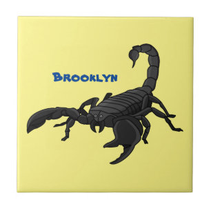 Zwarte hongerig schilderij cartoon tegeltje