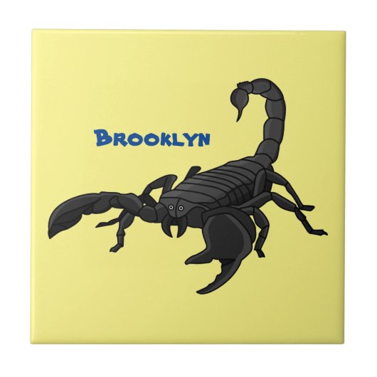 Zwarte hongerig schilderij cartoon tegeltje (Voorkant)