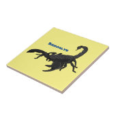 Zwarte hongerig schilderij cartoon tegeltje (Zijkant)