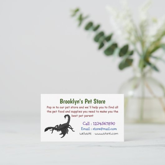 Zwarte hongerig schilderij cartoon visitekaartje (Staand voorkant)