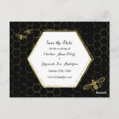 Zwarte honingbijen Gold Foto bespaart datum Briefk Briefkaart (Achterkant)