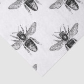 Zwarte honingbijen op witte ontkoppeling tissuepapier (Detail)